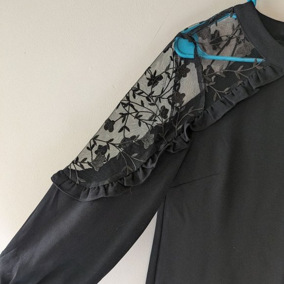 CeCe Black Dress with Lace Details - Picture 2 of 4